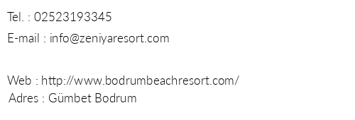 Bodrum Beach Resort telefon numaralar, faks, e-mail, posta adresi ve iletiim bilgileri